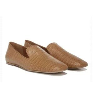 Vince Padded Clark Square Toe Dress Loafers in Tan Croc